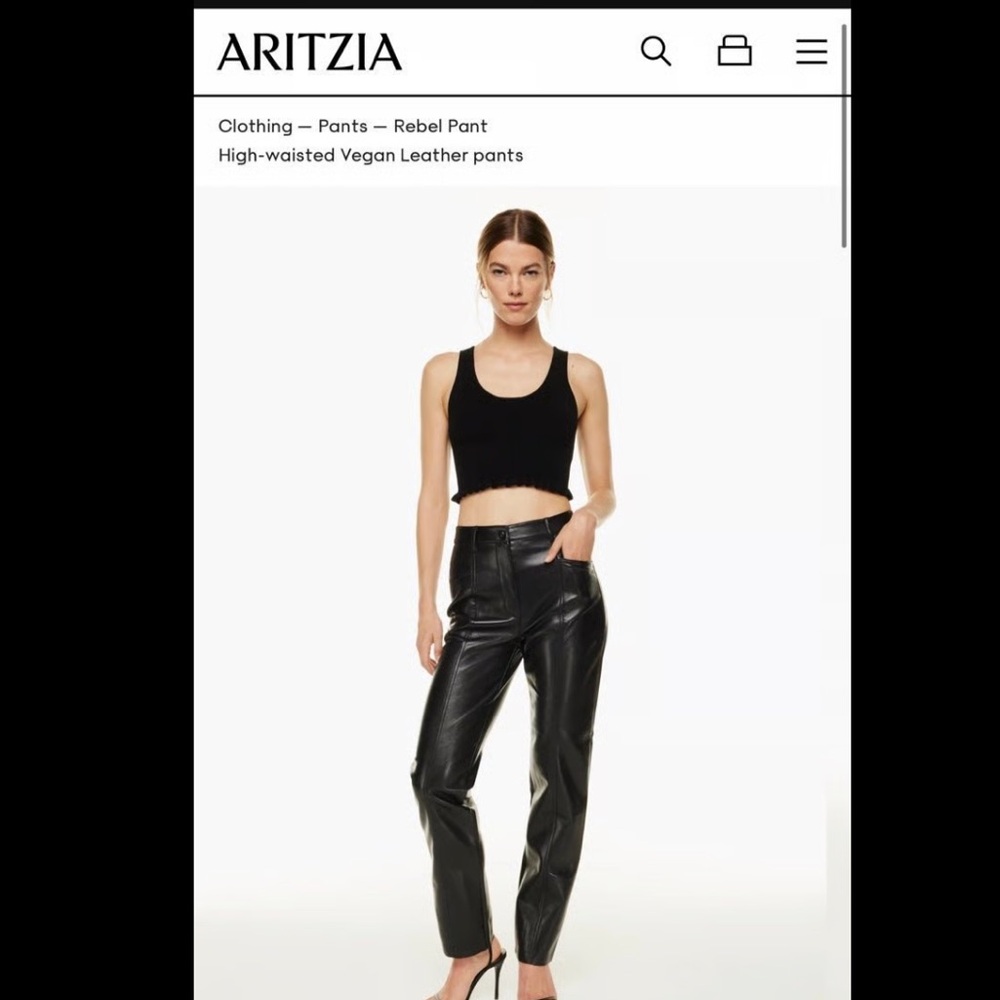 Wilfred Rebel Black Leather-Style Pants